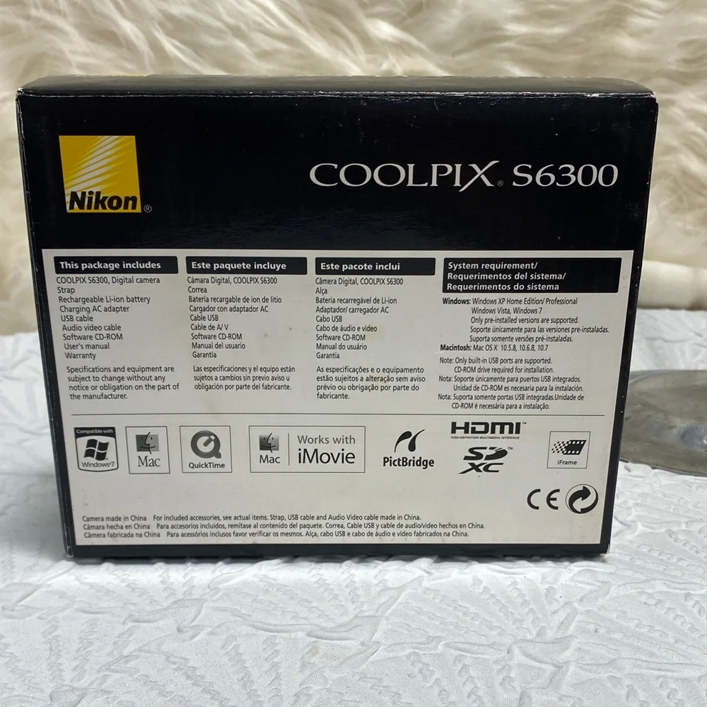 Nikon COOLPIX S6300 Red Camera‎ Box & manuals DVDs please read description